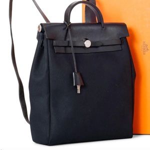 Hermès Toile Officier Herbag Backpack, RARE, BLK